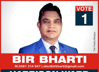 ਜਲੰਧਰ ਦੇ ਬੀਰ ਭਾਰਤੀ ਆਸਟ੍ਰੇਲੀਆ ਦੇ ਮੈਲਬਰਨ ਸ਼ਹਿਰ ‘ਚ ਲੜ੍ਹ ਰਹੇ ਕੌਂਸਲਰ ਦੀ ਚੋਣ