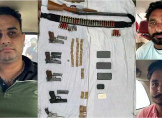 ਅੰਮ੍ਰਿਤਸਰ ‘ਚ ਲੋੜੀਂਦੇ 2 ਗੈਂਗਸਟਰ ਅਤੇ ਉਨ੍ਹਾਂ ਦਾ ਸਾਥੀ ਗ੍ਰਿਫ਼ਤਾਰ, ਕਾਰ, ਰਾਈਫਲ, 5 ਪਿਸਤੌਲ ਅਤੇ ਗੋਲੀ-ਸਿੱਕਾ ਬਰਾਮਦ