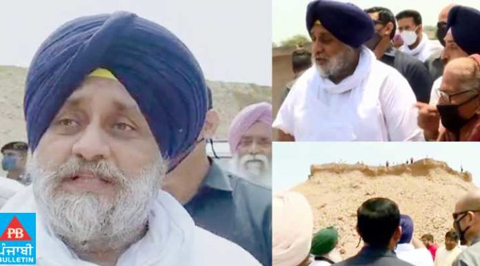 ਸੁਖਬੀਰ ਬਾਦਲ ਨੇ ਅੱਜ ਹਾਜੀਪੁਰ ‘ਚ ਨਾਜਾਇਜ਼ ਮਾਈਨਿੰਗ ‘ਤੇ ਮਾਰੀ ਰੇਡ, 200 ਫੁੱਟ ਡੂੰਘੇ ਟੋਏ ਵਿਖਾਏ