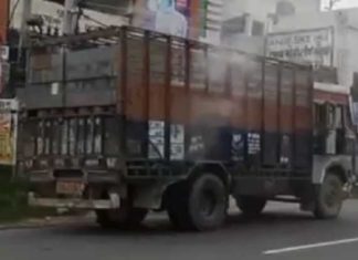 ਹੁਸ਼ਿਆਰਪੁਰ ਰੋਡ ‘ਤੇ 300 ਗੈਸ ਸਿਲੰਡਰਾਂ ਨਾਲ ਭਰੇ ਟਰੱਕ ਨੂੰ ਲੱਗੀ ਅੱਗ, ਵੱਡਾ ਹਾਦਸਾ ਟਲਿਆ