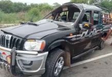 ਟਾਇਰ ਫਟਣ ਨਾਲ ਪਲਟੀ ਸਕਾਰਪੀਓ, ਭਿਆਨਕ ਸੜਕ ਹਾਦਸੇ ‘ਚ 2 ਔਰਤਾਂ ਸਣੇ 3 ਦੀ ਮੌਤ, 6 ਗੰਭੀਰ ਜ਼ਖਮੀ