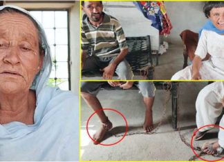 ਅੱਤਵਾਦ ਦੇ ਦੌਰਾਨ ਹੋਸ਼ ਗੁਆ ਚੁੱਕੇ ਧੀ ਤੇ ਪੁੱਤ ਨੂੰ ਸੰਗਲਾਂ ਨਾਲ ਬੰਨ੍ਹ ਕੇ ਰੱਖਣ ਲਈ ਮਜਬੂਰ ਹੈ ਇਹ ਮਾਂ