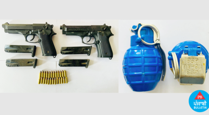 ਪੰਜਾਬ ਪੁਲਿਸ ਨੇ ਇਕ ਹੋਰ ਸੰਭਾਵੀ ਅੱਤਵਾਦੀ ਹਮਲਾ ਕੀਤਾ ਨਾਕਾਮ; ਹੱਥ ਗੋਲਿਆਂ, ਪਿਸਤੌਲਾਂ ਸਮੇਤ ਅਤਿ-ਕੱਟੜਪੰਥੀ ਆਪ੍ਰੇਟਿਵ ਗ੍ਰਿਫਤਾਰ