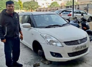 ਜਲੰਧਰ : ਹਸਪਤਾਲ ਦੇ ਡਾਕਟਰਾਂ ਦੀ ਪਾਰਕਿੰਗ ‘ਚ ਪੁਲਿਸ ਵਾਲੇ ਦੀ ਕਾਰ ਦੇ ਚਾਰੋਂ ਟਾਇਰ ਚੋਰੀ