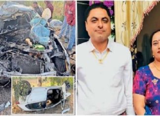 ਭੋਗਪੁਰ ਨੇੜੇ ਵਾਪਰਿਆ ਭਿਆਨਕ ਹਾਦਸਾ, ਡਿਵਾਈਡਰ ਕਰਾਸ ਕਰ 110 ਦੀ ਸਪੀਡ ਨਾਲ ਪੋਲੋ ਕਾਰ ਸਵਿਫਟ ਨਾਲ ਟਕਰਾਈ, ASI ਤੇ ਪਤਨੀ ਦੀ ਮੌਤ