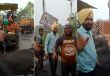 ਹੁਸ਼ਿਆਰਪੁਰ ‘ਚ ਵਰ੍ਹਦੇ ਮੀਂਹ ‘ਚ ਬਣਾਈ ਜਾ ਰਹੀ ਸੀ ਸੜਕ, 3 ਇੰਜੀਨੀਅਰ ਹੋਏ ਸਸਪੈਂਡ