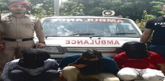 ਮੋਹਾਲੀ : ਫ਼ਿਲਮੀ ਸਟਾਈਲ ‘ਚ ਐਂਬੂਲੈਂਸ ‘ਚ ਪਾਇਆ ਨਕਲੀ ਮਰੀਜ਼, ਸਿਰਹਾਣੇ ਥੱਲੇ ਰੱਖੀ 8 ਕਿੱਲੋ ਅਫ਼ੀਮ, 3 ਕਾਬੂ