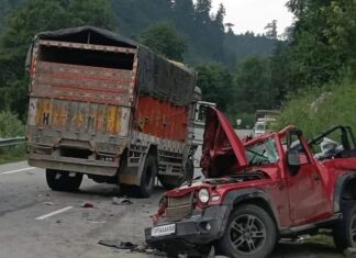 ਥਾਰ ਤੇ ਟਰੱਕ ਦੀ ਟੱਕਰ, ਮਨਾਲੀ ‘ਚ ਹਨੀਮੂਨ ਮਨਾਉਣ ਲਈ ਆਏ ਜੋੜੇ ਦੀ ਮੌਤ