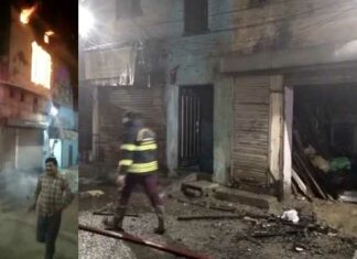 ਆਤਿਸ਼ਬਾਜ਼ੀ ਫਰਨੀਚਰ ਦੇ ਗੋਦਾਮ ਅੰਦਰ ਡਿੱਗਣ ਕਾਰਨ ਲੱਗੀ ਅੱਗ, ਗੋਦਾਮ ਦੀ ਡਿੱਗੀ ਛੱਤ