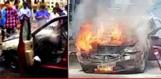 ਅੱਗ ਨੇ ਵੇਖਦੇ ਹੀ ਵੇਖਦੇ ਕਾਰ ਨੂੰ ਲਪੇਟ ‘ਚ, ਪਿਓ-ਪੁੱਤ ਨੇ ਮਸਾਂ ਬਚਾਈ ਜਾਨ