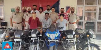 ਜਲੰਧਰ : 3 ਚੋਰਾਂ ਤੋਂ 6 ਮੋਟਰਸਾਈਕਲ ਬਰਾਮਦ, ਫੜੇ ਗਏ ਮੁਲਜ਼ਮਾਂ ‘ਤੇ ਪਹਿਲਾਂ ਵੀ ਦਰਜ ਨਿਕਲੇ ਅਪਰਾਧਿਕ ਮਾਮਲੇ