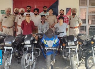 ਜਲੰਧਰ : 3 ਚੋਰਾਂ ਤੋਂ 6 ਮੋਟਰਸਾਈਕਲ ਬਰਾਮਦ, ਫੜੇ ਗਏ ਮੁਲਜ਼ਮਾਂ ‘ਤੇ ਪਹਿਲਾਂ ਵੀ ਦਰਜ ਨਿਕਲੇ ਅਪਰਾਧਿਕ ਮਾਮਲੇ