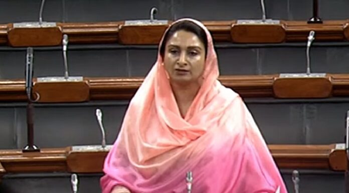 ਹਰਸਿਮਰਤ ਬਾਦਲ ਨੇ ਸੰਸਦ ‘ਚ ਚੁੱਕੀ ਮੰਗ : ਐਮ. ਐਸ.ਪੀ ਨੂੰ ਕਿਸਾਨਾਂ ਦਾ ਕਾਨੂੰਨੀ ਅਧਿਕਾਰ ਜਾਵੇ ਬਣਾਇਆ
