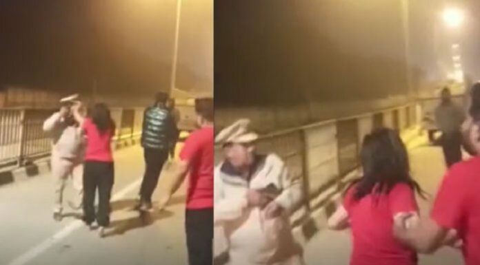 ਕਾਰ ਦੀ ਸਾਈਡ ਨੂੰ ਲੈ ਕੇ ਨਸ਼ੇ ‘ਚ ਟੱਲੀ ਲੜਕੀ ਦਾ ਹਾਈਵੋਲਟੇਜ ਡਰਾਮਾ, ਕੀਤਾ ਰੋਡ ਜਾਮ, ਪੁਲਿਸ ਨੂੰ ਕੱਢੀਆਂ ਗਾਲ੍ਹਾਂ