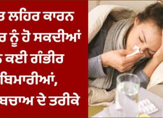 ਸੀਤ ਲਹਿਰ ਕਾਰਨ ਸਰੀਰ ਨੂੰ ਹੋ ਸਕਦੀਆਂ ਨੇ ਕਈ ਗੰਭੀਰ ਬਿਮਾਰੀਆਂ, ਪੜ੍ਹੋ ਬਚਾਅ ਦੇ ਤਰੀਕੇ