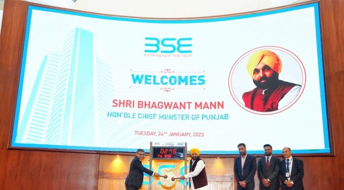 ਨਿਵੇਸ਼ ਲਈ ਪੰਜਾਬ ਨੂੰ ਸਭ ਤੋਂ ਪਸੰਦੀਦਾ ਸੂਬੇ ਵਜੋਂ ਦਰਸਾਇਆ, CM ਮਾਨ ਨੇ ਬੰਬਈ ਸਟਾਕ ਐਕਸਚੇਂਜ ਦਾ ਕੀਤਾ ਦੌਰਾ
