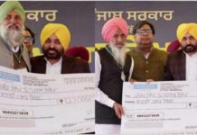 CM ਮਾਨ ਨੇ ਕਿਸਾਨਾਂ ਨੂੰ ਬਰਸਾਤ ਨਾਲ ਖਰਾਬ ਹੋਈ ਫਸਲਾਂ ਦੇ ਦਿੱਤੇ ਚੈੱਕ