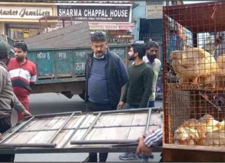 ਨਗਰ ਕੌਂਸਲ ਨੇ ਨਾਜਾਇਜ਼ ਕਬਜ਼ੇ ਕੀਤੀ ਜਗ੍ਹਾ ਤੋਂ ਸਾਮਾਨ ਚੁੱਕਣ ਤੋਂ ਇਲਾਵਾ ਮੁਰਗੇ ਵੀ ਕਰ ਲਏ ਜ਼ਬਤ