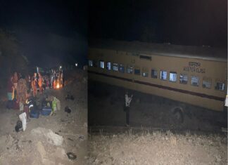 ਟਰੇਨ ਦੇ 11 ਡੱਬੇ ਪਟੜੀ ਤੋਂ ਉਤਰਨ ਨਾਲ ਪਿਆ ਚੀਕ-ਚਿਹਾੜਾ, ਅਨੇਕਾਂ ਯਾਤਰੀ ਹੋਏ ਜ਼ਖਮੀ