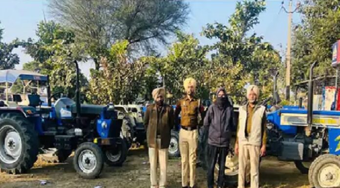 ਲੁਧਿਆਣਾ ਪੁਲਿਸ ਨੇ ਚੋਰੀ ਦੇ 5 ਟਰੈਕਟਰ ਕੀਤੇ ਬਰਾਮਦ, ਮੁਲਜ਼ਮ ਗੁਜਰਾਤ ਤੋਂ ਲਿਆ ਕੇ ਵੇਚਦੇ ਸਨ ਪੰਜਾਬ