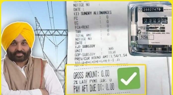 ਸੂਬੇ ਦੇ 90 ਫੀਸਦੀ ਪਰਿਵਾਰਾਂ ਦਾ ਬਿਜਲੀ ਬਿੱਲ ਆ ਰਿਹਾ ਜ਼ੀਰੋ, ਪੰਜਾਬ ਸਰਕਾਰ ਦਾ ਦਾਅਵਾ- ਜਨਵਰੀ ‘ਚ ਵਧੇਗਾ ਹੋਰ ਅੰਕੜਾ