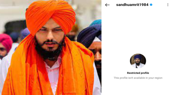 ਵਾਰਿਸ ਪੰਜਾਬ ਦੇ ਮੁਖੀ ਅੰਮ੍ਰਿਤਪਾਲ ਸਿੰਘ ਦਾ ਇੰਸਟਾਗ੍ਰਾਮ ਅਕਾਊਂਟ ਦੁਬਾਰਾ ਕੀਤਾ ਬੈਨ