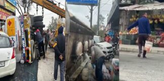 ਰੋਪੜ : ਡੀਜ਼ਲ ਨਾਲ ਭਰਿਆ ਪਲਟਿਆ ਟੈਂਕਰ, ਸਵਾਰਾਂ ਨੂੰ ਹਸਪਤਾਲ ਲਿਜਾਣ ਦੀ ਬਜਾਏ ਬਾਲਟੀਆਂ-ਕੈਨੀਆਂ ਭਰ ਕੇ ਤੇਲ ਲੈ ਗਏ ਲੋਕ