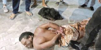 ਸ਼ਰਾਬ ਦੇ ਨਸ਼ੇ ‘ਚ ਨਾਈਜੀਰੀਅਨ ਨੇ ਕੱਪੜੇ ਲਾਹ ਕੇ ਕੀਤਾ ਹੰਗਾਮਾ, ਲੋਕਾਂ ਨੇ ਰੱਸੀ ਨਾਲ ਬੰਨ੍ਹ ਕੇ ਕੀਤਾ ਪੁਲਿਸ ਹਵਾਲੇ