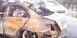 ਭਿਆਨਕ ਹਾਦਸੇ ਪਿੱਛੋਂ ਮਰਸੀਡੀਜ਼ ਨੂੰ ਲੱਗੀ ਅੱਗ, ਜ਼ਿੰਦਾ ਸੜਿਆ ਡਰਾਈਵਰ