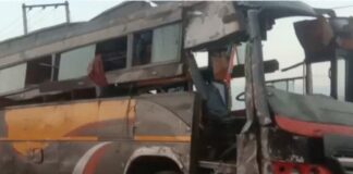 ਨੈਸ਼ਨਲ ਹਾਈਵੇਅ ‘ਤੇ ਹਾਦਸਾ : ਮਜ਼ਦੂਰਾਂ ਨਾਲ ਭਰੀ ਟਰਾਲੀ ਨੂੰ ਬੱਸ ਨੇ ਮਾਰੀ ਟੱਕਰ, 8 ਮਜ਼ਦੂਰਾਂ ਦੀ ਦਰਦਨਾਕ ਮੌਤ, 20 ਤੋਂ ਵੱਧ ਜ਼ਖਮੀ