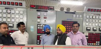 ਬਿਜਲੀ ਮੰਤਰੀ ਹਰਭਜਨ ਸਿੰਘ ਵੱਲੋਂ ਰਣਜੀਤ ਸਾਗਰ ਡੈਮ ਤੇ ਸ਼ਾਹਪੁਰਕੰਡੀ ਪ੍ਰਾਜੈਕਟ ਦਾ ਦੌਰਾ