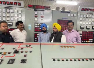 ਬਿਜਲੀ ਮੰਤਰੀ ਹਰਭਜਨ ਸਿੰਘ ਵੱਲੋਂ ਰਣਜੀਤ ਸਾਗਰ ਡੈਮ ਤੇ ਸ਼ਾਹਪੁਰਕੰਡੀ ਪ੍ਰਾਜੈਕਟ ਦਾ ਦੌਰਾ