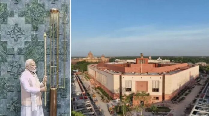 PM ਮੋਦੀ ਨੇ ਨਵੀਂ ਸੰਸਦ ਦਾ ਕੀਤਾ ਉਦਘਾਟਨ, ਲੋਕ ਸਭਾ ‘ਚ ਸਥਾਪਿਤ ਕੀਤਾ ‘ਸੇਂਗੋਲ’