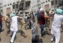 ਅੰਮ੍ਰਿਤਸਰ : ਸੜਕ ‘ਤੇ ਪੁਲਿਸ ਮੁਲਾਜ਼ਮ ਤੇ ਵਾਹਨ ਚਾਲਕ ਵਿਚਾਲੇ ਧੱਕਾ-ਮੁੱਕੀ, ਫਾੜੀ ਵਰਦੀ, ਲੱਥੀ ਪੱਗ