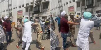 ਅੰਮ੍ਰਿਤਸਰ : ਸੜਕ ‘ਤੇ ਪੁਲਿਸ ਮੁਲਾਜ਼ਮ ਤੇ ਵਾਹਨ ਚਾਲਕ ਵਿਚਾਲੇ ਧੱਕਾ-ਮੁੱਕੀ, ਫਾੜੀ ਵਰਦੀ, ਲੱਥੀ ਪੱਗ