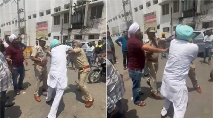ਅੰਮ੍ਰਿਤਸਰ : ਸੜਕ ‘ਤੇ ਪੁਲਿਸ ਮੁਲਾਜ਼ਮ ਤੇ ਵਾਹਨ ਚਾਲਕ ਵਿਚਾਲੇ ਧੱਕਾ-ਮੁੱਕੀ, ਫਾੜੀ ਵਰਦੀ, ਲੱਥੀ ਪੱਗ