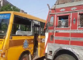 ਕਪੂਰਥਲਾ ‘ਚ ਬੱਚਿਆਂ ਨਾਲ ਭਰੀ ਸਕੂਲ ਬੱਸ ਨਾਲ ਵਾਪਰਿਆ ਭਿਆਨਕ ਹਾਦਸਾ, ਤੇਜ਼ ਰਫ਼ਤਾਰ ਟਿੱਪਰ ਨੇ ਮਾਰੀ ਟੱਕਰ