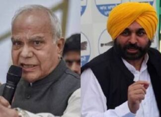 CM ਮਾਨ ਪੰਜਾਬ ਦੇ ਰਾਜਪਾਲ ਬਨਵਾਰੀਲਾਲ ਪੁਰੋਹਿਤ ਨੂੰ ਲੈ ਕੇ ਆਪਣੇ ਪੁਰਾਣੇ ਸਟੈਂਡ ‘ਤੇ ਕਾਇਮ