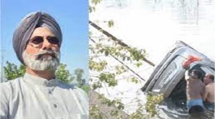 ਹੁਸ਼ਿਆਰਪੁਰ ਦੇ ਤਲਵਾੜਾ ‘ਚ ਕਾਰ ਨਹਿਰ ‘ਚ ਡਿੱਗੀ, ਕਪੂਰਥਲਾ ਦੇ NRI ਵਕੀਲ ਦੀ ਮੌ.ਤ
