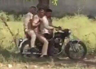 ਪੁਲਿਸ ਵਾਲਿਆਂ ਨੂੰ ਪਿੱਛੇ ਬਿਠਾ ਕੇ ਮੁੁਲਜ਼ਮ ਚਲਾ ਰਿਹਾ ਸੀ ਬਾਈਕ, ਵੀਡੀਓ ਵਾਇਰਲ ਹੋੋਣ ਪਿੱਛੋਂ ਹੰਗਾਮਾ