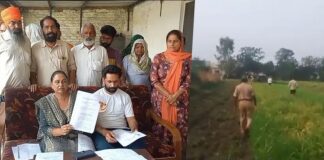 ਗੁਰਦਾਸਪੁਰ : ਔਰਤ ਨੇ ਪੁਲਿਸ ਮੁਲਾਜ਼ਮਾਂ ਸਾਹਮਣੇ ਕੱਢੇ ਫਾਇਰ, ਕਿਹਾ- ਜ਼ਮੀਨ ਸਾਡੀ, ਕੋਈ ਹੋਰ ਕਿਵੇਂ ਵਾਹ ਜਾਵੇ