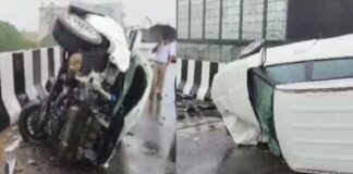 ਲੁਧਿਆਣਾ : ਓਵਰਬ੍ਰਿਜ ‘ਤੇ ਕਾਰਾਂ ਦੀ ਹੋਈ ਭਿਆਨਕ ਟੱਕਰ, 3 ਲੋਕ ਗੰਭੀਰ ਜ਼ਖਮੀ