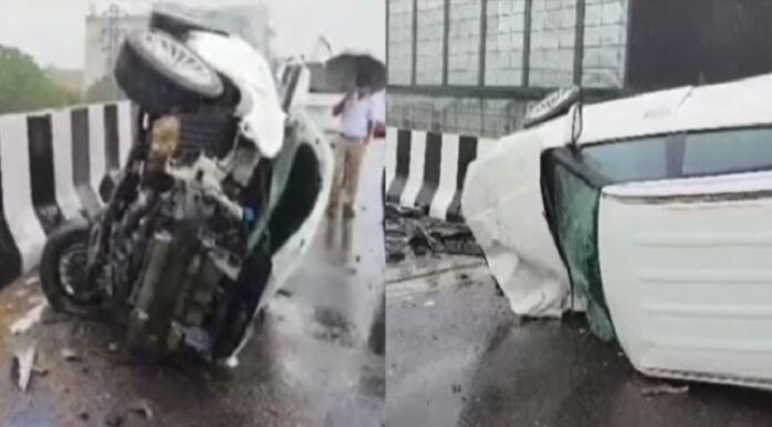 ਲੁਧਿਆਣਾ : ਓਵਰਬ੍ਰਿਜ ‘ਤੇ ਕਾਰਾਂ ਦੀ ਹੋਈ ਭਿਆਨਕ ਟੱਕਰ, 3 ਲੋਕ ਗੰਭੀਰ ਜ਼ਖਮੀ