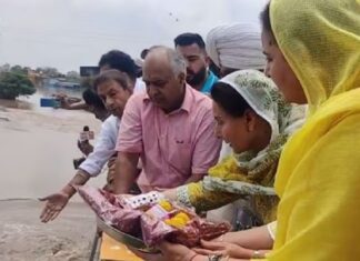 ਕੈਪਟਨ ਪਰਿਵਾਰ ਨੇ ਘੱਗਰ ਦਰਿਆ ਦੇ ਕਹਿਰ ਤੋਂ ਬਚਾਅ ਲਈ ਚੜ੍ਹਾਇਆ ਨੱਥ-ਚੂੜਾ