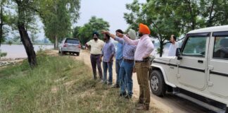 ਕਿਸੇ ਅਣਸੁਖਾਵੀਂ ਸਥਿਤੀ ਨਾਲ ਨਜਿੱਠਣ ਲਈ ਪ੍ਰ਼ਸ਼ਾਸ਼ਨ ਮੁਸਤੈਦ, ਵੱਖ – ਵੱਖ ਟੀਮਾਂ ਵੱਲੋਂ ਫਿਲੌਰ ਤੋਂ ਲੋਹੀਆਂ ਤੱਕ ਧੁੱਸੀ ਬੰਨ੍ਹ ਦਾ ਨਿਰੀਖਣ
