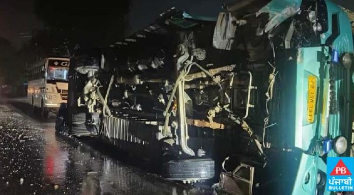 ਜਲੰਧਰ ਤੋਂ ਨੇਪਾਲ ਜਾ ਰਹੀ ਬੱਸ ਡਿਵਾਈਡਰ ਨਾਲ ਟਕਰਾ ਕੇ ਪਲਟੀ, 15 ਸਵਾਰੀਆਂ ਜ਼ਖ਼ਮੀ