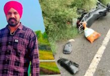 ਤੇਜ਼ ਰਫਤਾਰ ਗੱਡੀ ਦੀ ਟੱਕਰ ਨਾਲ 1 ਦੀ ਮੌਤ, ਦੂਜਾ ਗੰਭੀਰ