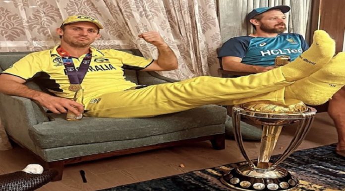 ਆਸਟ੍ਰੇਲੀਆਈ ਖਿਡਾਰੀ ਮਿਚੇਲ ਮਾਰਸ਼ ਨੇ ਵਰਲਡ ਕੱਪ ਖਿਤਾਬ ਦਾ ਉਡਾਇਆ ਮਜ਼ਾਕ, ਟ੍ਰਾਫੀ ‘ਤੇ ਪੈਰ ਰੱਖਣ ਦੀ ਤਸਵੀਰ ਵਾਇਰਲ