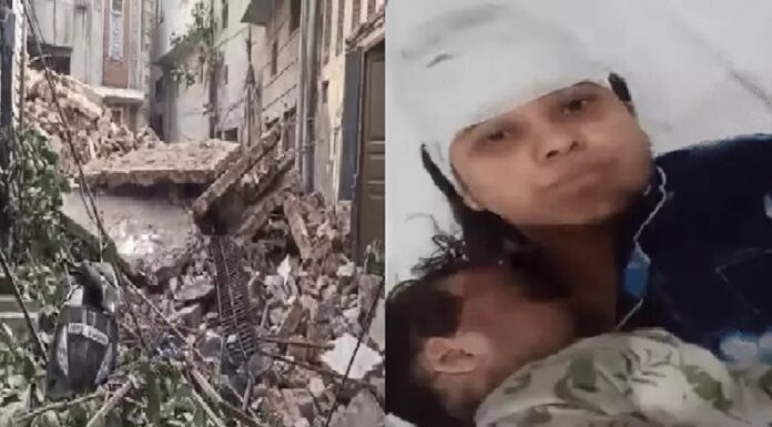 ਲੁਧਿਆਣਾ ‘ਚ ਡਿੱਗੀ 100 ਸਾਲ ਪੁਰਾਣੀ ਖਸਤਾ ਹਾਲਤ 5 ਮੰਜ਼ਿਲਾ ਇਮਾਰਤ, ਮਾਂ-ਬੱਚਾ ਜ਼ਖਮੀ