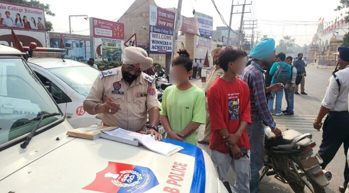 ਜਲੰਧਰ ਪੁਲਿਸ ਨੇ ਔਰਤਾਂ ਨਾਲ ਛੇੜਛਾੜ ਕਰਨ ਵਾਲਿਆਂ ਵਿਰੁੱਧ ਕੱਸਿਆ ਸ਼ਿਕੰਜਾ ; 80 ਵਾਹਨ ਕੀਤੇ ਜ਼ਬਤ, 284 ਚਲਾਨ ਜਾਰੀ